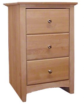 [19 Inch] Alder Shaker 3 Drawer Nightstand