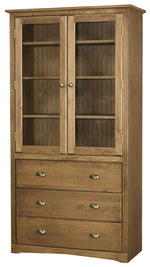 AWB Face Frame Crown Bookcases w Drawers - Doors